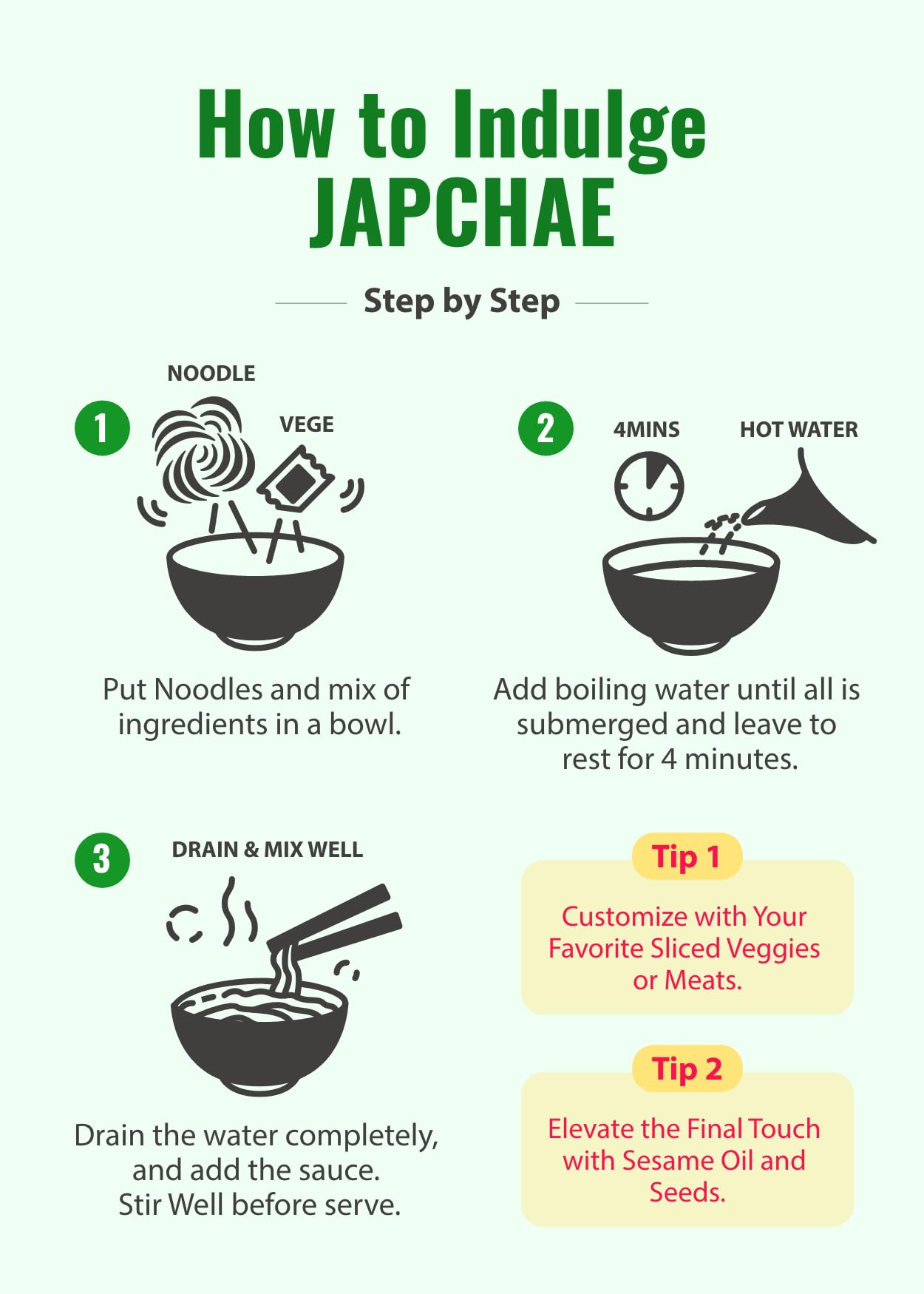 Korean Street Japchae Noodles di Soia 6 pack salsa di soia