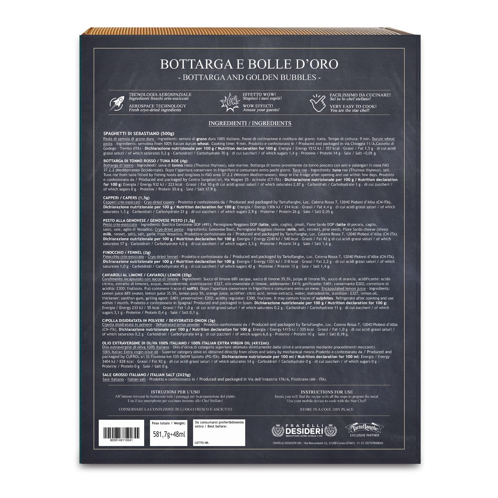 Fratelli Desideri Le Cene Stellate Bottarga Meal Kit 4 persone stellato