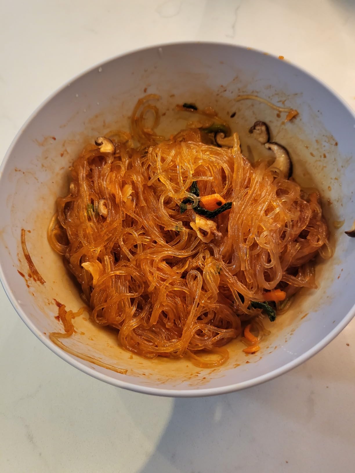 Korean Street Japchae noodles vetro peperoncino rosso piccante