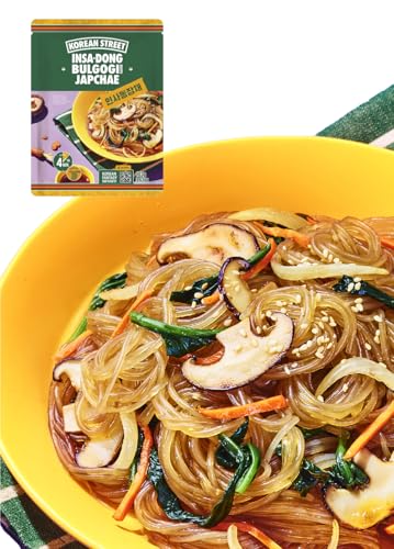 Korean Street Japchae noodles vetro salsa di soia porzione singola