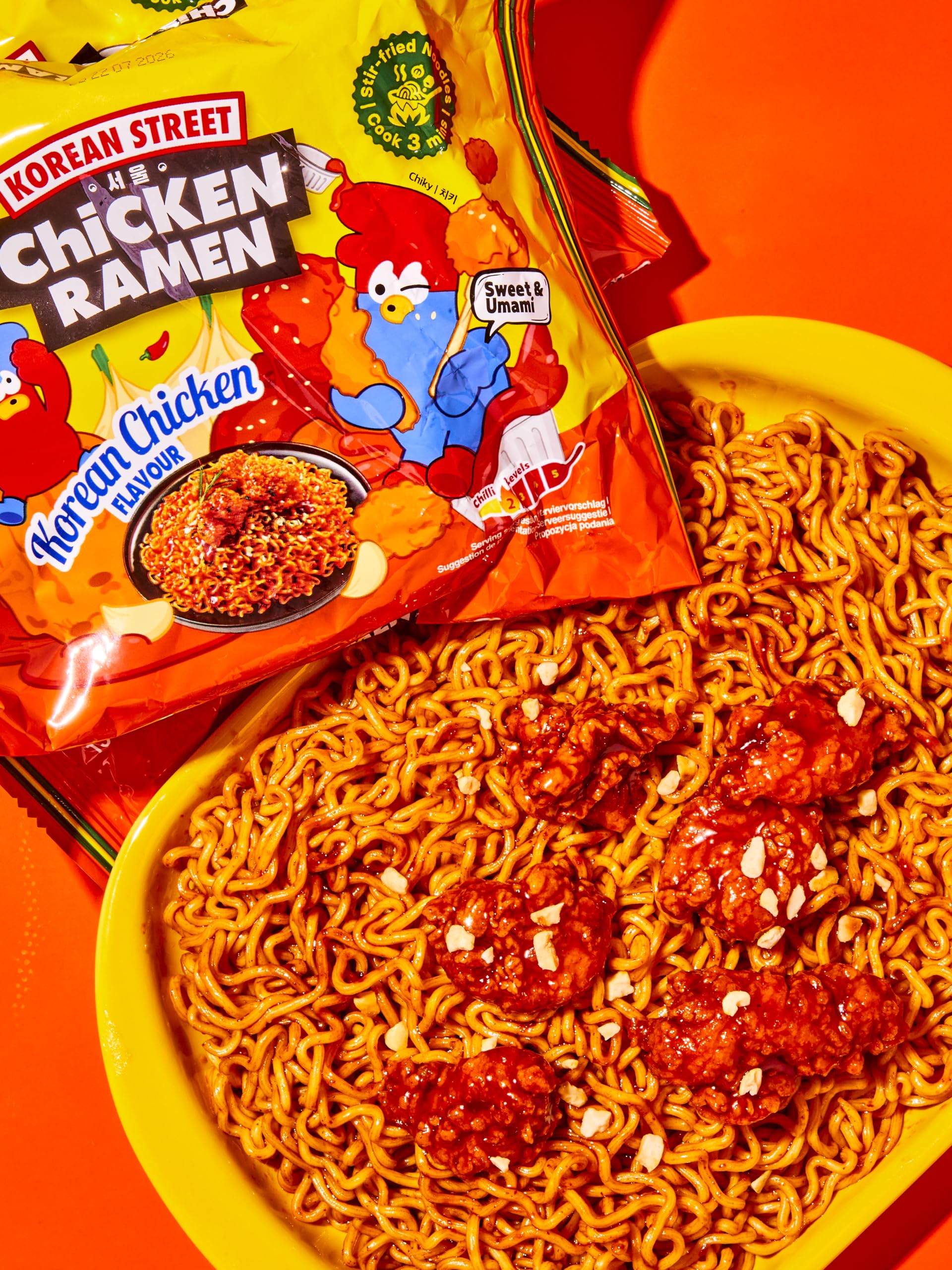 Korean Street Sweet Chili Chicken Ramen Istantaneo Cup 112 g dolce