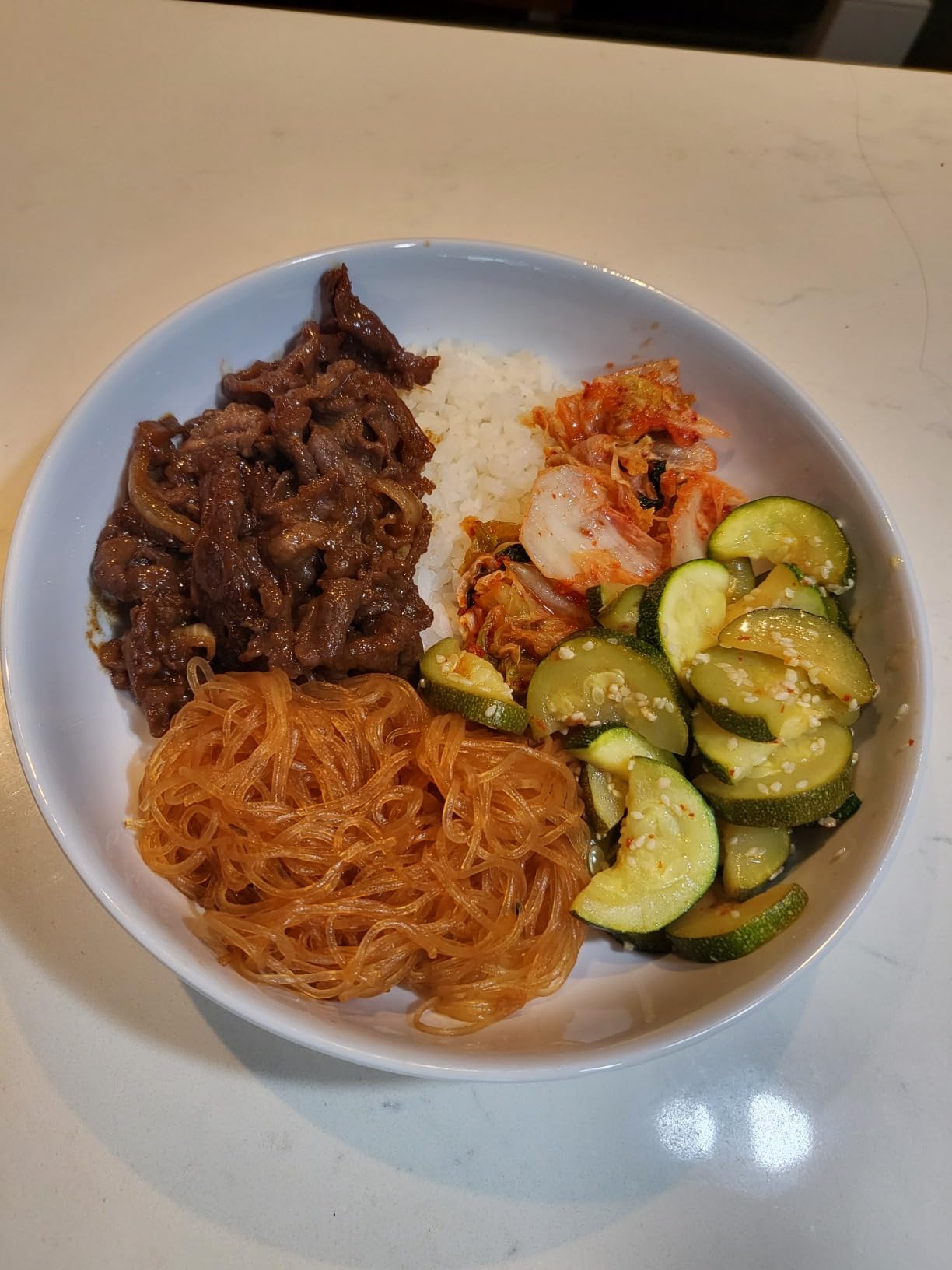 Korean Street Japchae noodles vetro peperoncino rosso piccante