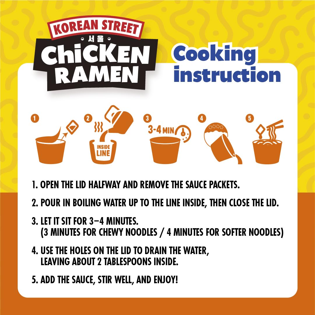 Korean Street Sweet Chili Chicken Ramen Istantaneo Cup 112 g dolce