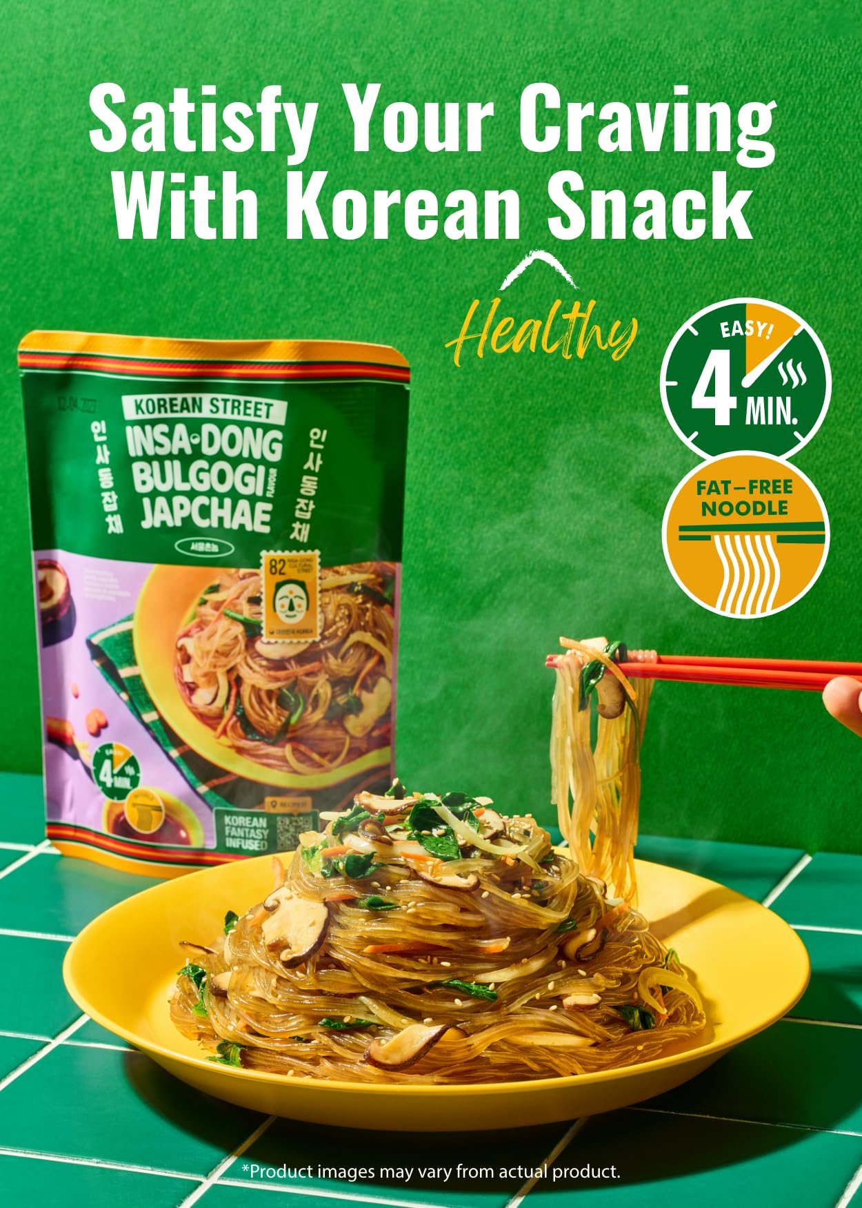 Korean Street Japchae Noodles di Soia 6 pack salsa di soia