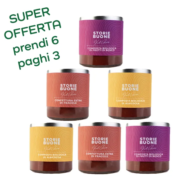 ValGiò confettura biologica 6 vasetti offerta prendi 6 paghi 3