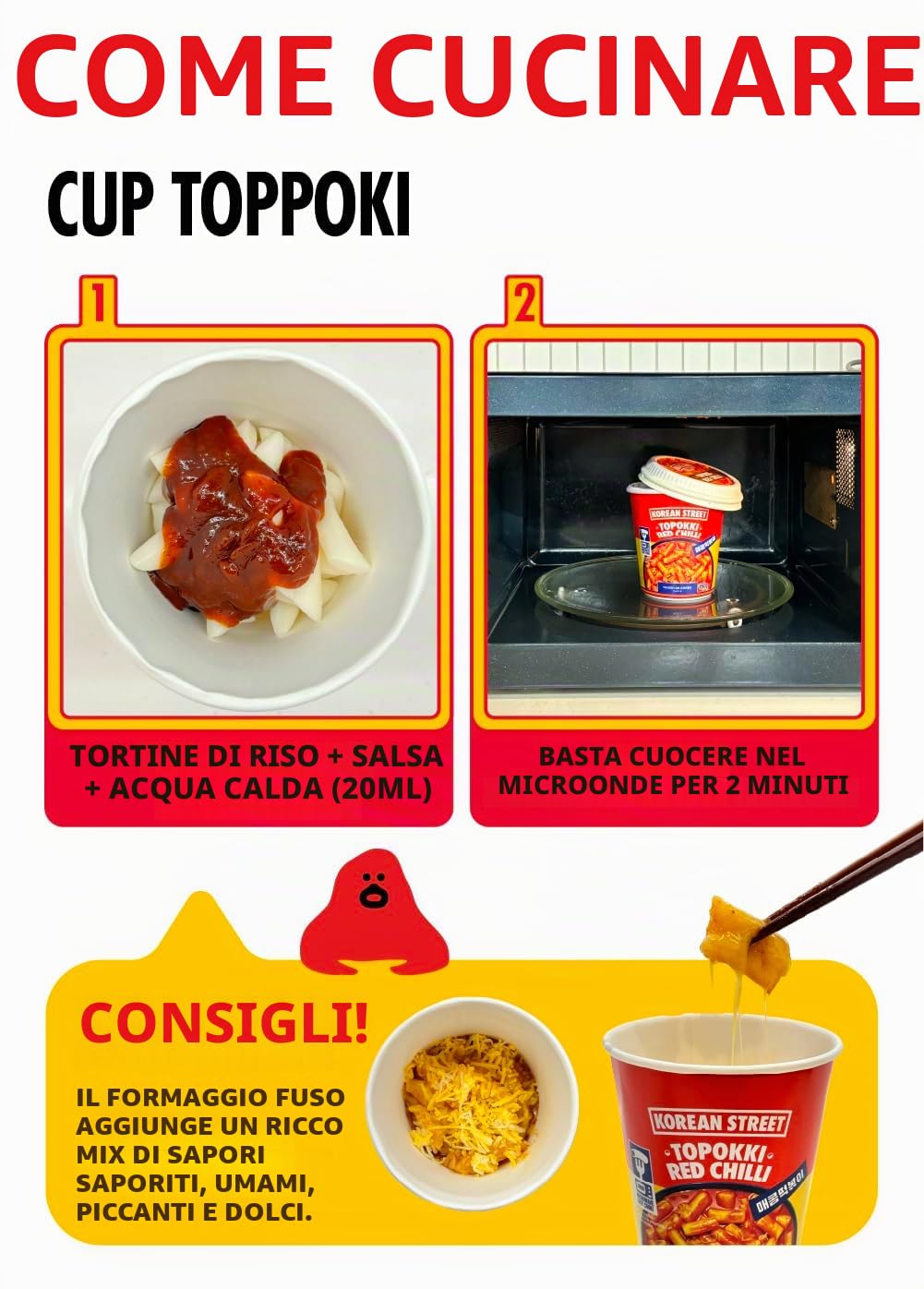 Korean Street Gochujang tteokbokki cup 12x160 g piccante