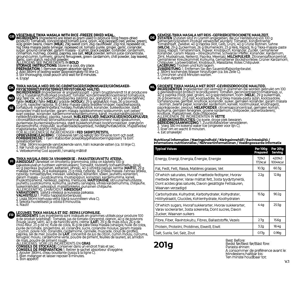Summit to Eat Vegetable Tikka Masala Riso liofilizzato Big Pack vegetariano