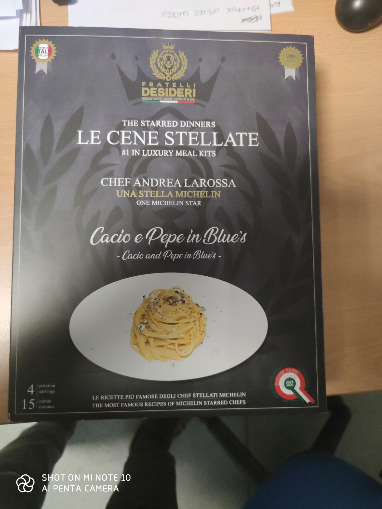 Fratelli Desideri Le Cene Stellate Cacio e Pepe Meal Kit 4 persone blu